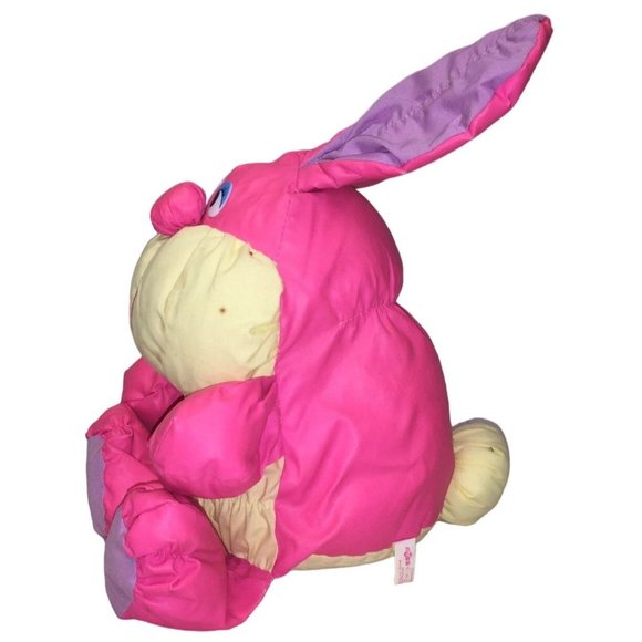 RUSS Berrie & Co Plump Pink and Yellow Fabric Rabbit - Puffy Plush with Unique L - Picture 2 of 10